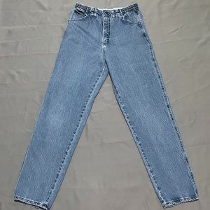 Lee Jeans Women's 10 Medium 80s Style Mom Blue Jeans High Waist Stone Wash Denim